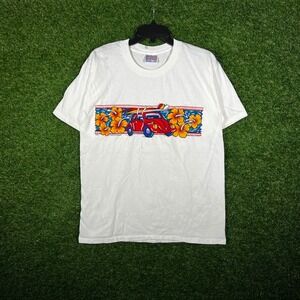 Vintage All Sport Events VW Bug Surfboard T-Shirt White Mens Medium 90s